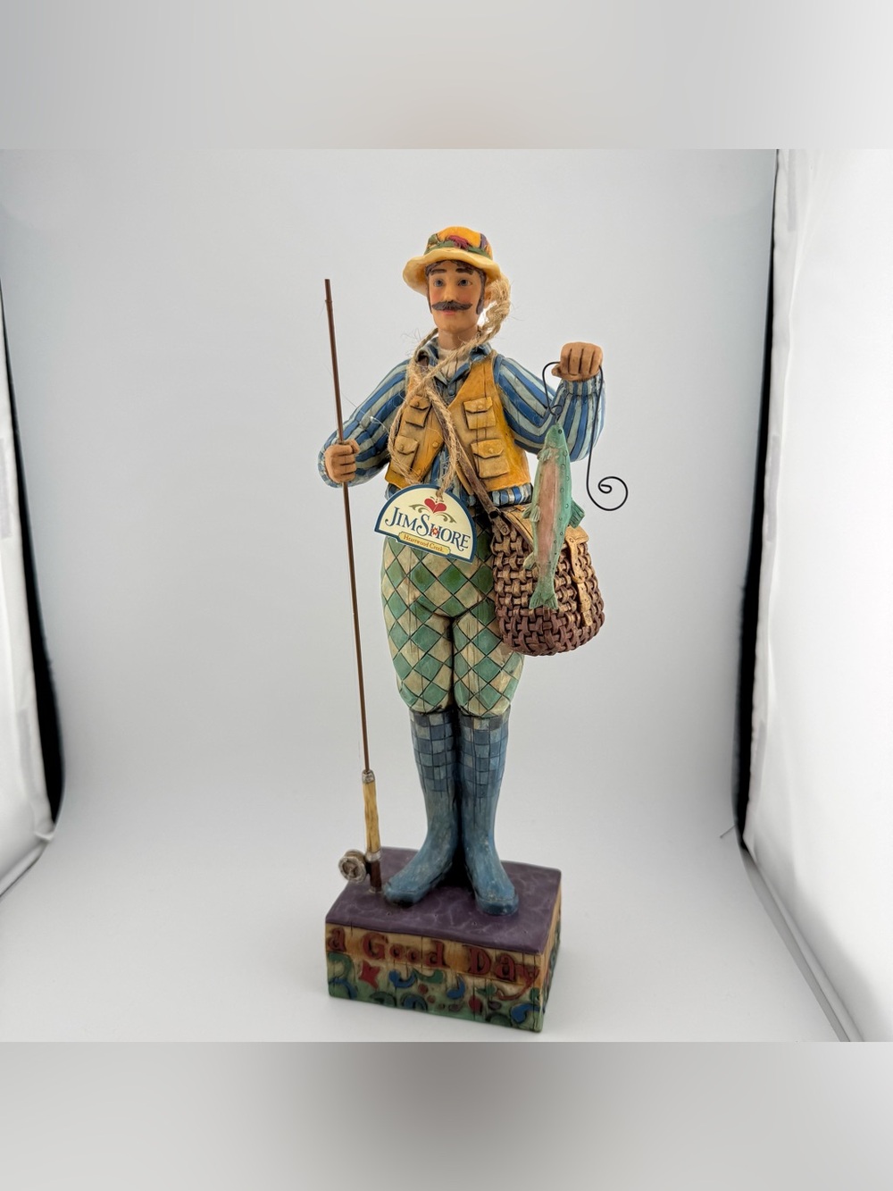 Jim Shore Heartwood Creek GOOD DAY Fly Fisherman Figurine 11.5" Tall w/Tag NIB